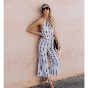 Loren lightweight cotton halter jumpsuit